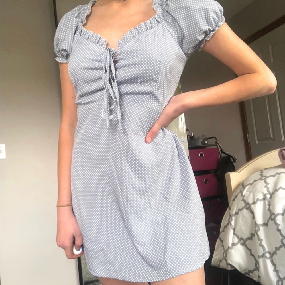 Showpo blue polka dot dress